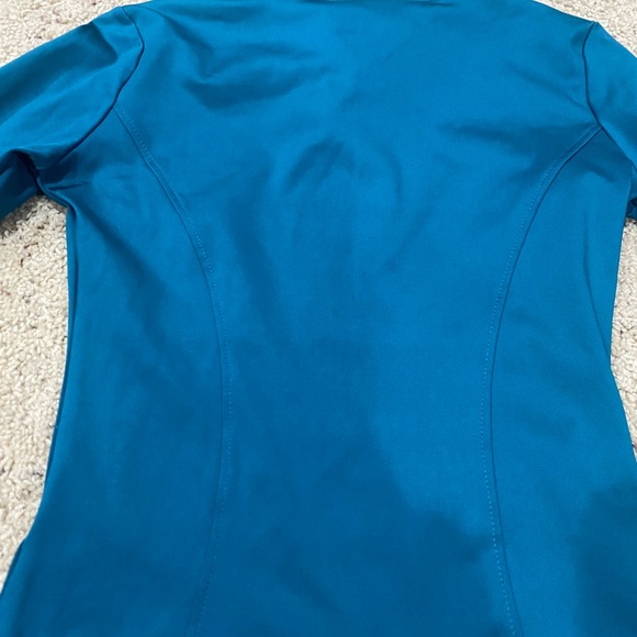 LuYaaS Teal Athletic Jacket Size S Full Zip Thumbhole Yoga Workout - Picture 5 of 6